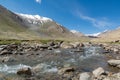 Shyok river with mountain view, Ladakh, India. Royalty Free Stock Photo